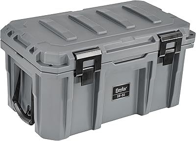 SR-50 Crossover Overland Cargo Case, Equipment Hard Case, Roto Molded, Stackable with Pad-Lock Hasp, Strap Mountable, TSA Standard, IPX4 Rated, 50 Liters (Gray)