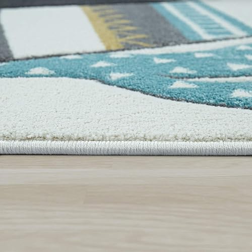 Vista 17 de Paco Home Alfombra infantil Animales Coloridos Jirafa León Mono en Beige, Tamaño: 4'4" Cuadrado Color múltiple