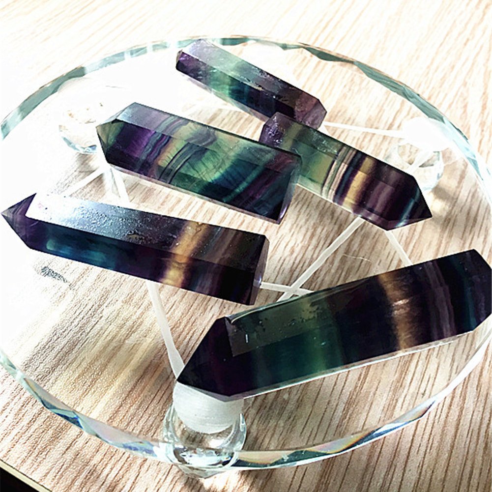 Amazon.co.jp: shopparadise 100％天然蛍石結晶 カラフルなストライプ