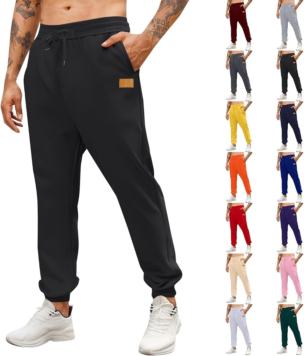 Pantalones de chándal para hombres con cordón en la cintura, pantalones casuales holgados con puños en la pierna, ropa de calle de moda con bolsillos