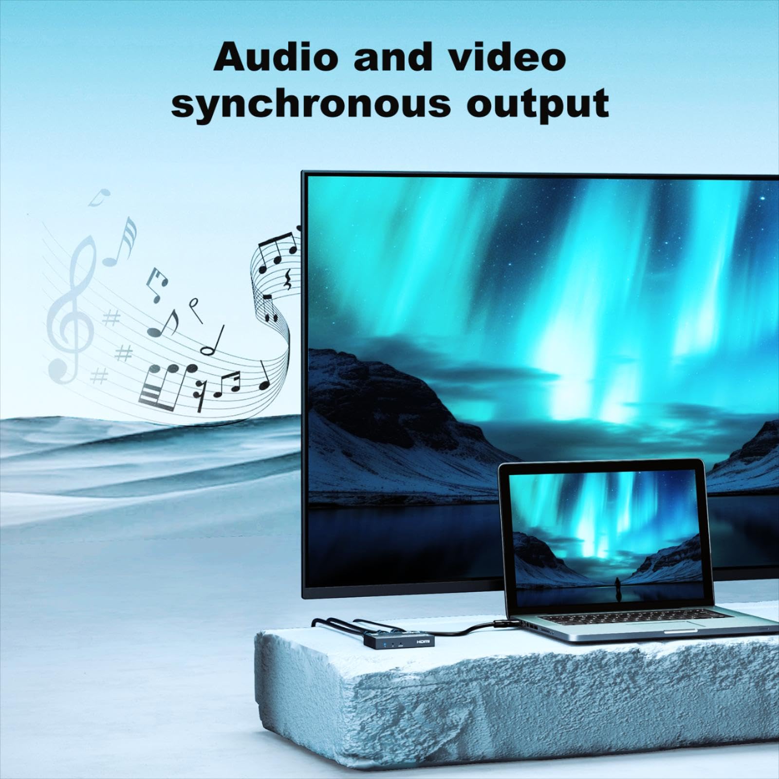 MT-VIKI 4K60Hz HDMI Splitter 1 in 4 Out Gleichzeitig HDMI Verteiler 4 Monitore Mirror 1x4 EDID HDCP 2.2 4:4:4 40m Langstreckenübertragung