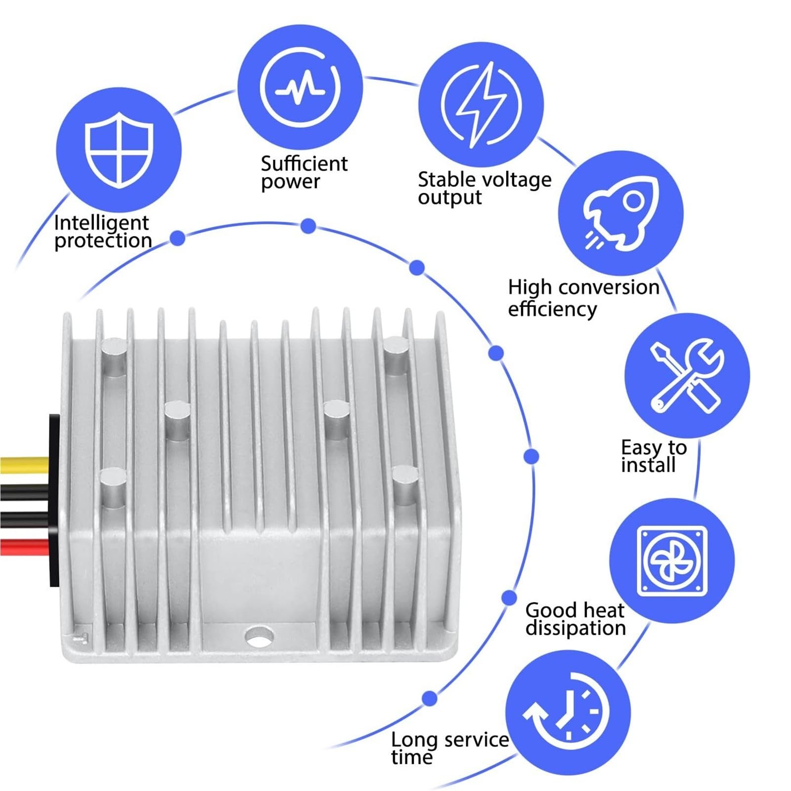 Convertidor DC 24v a 12v 30A 360W reductor Reductor de voltaje Transformador impermeable IP68
