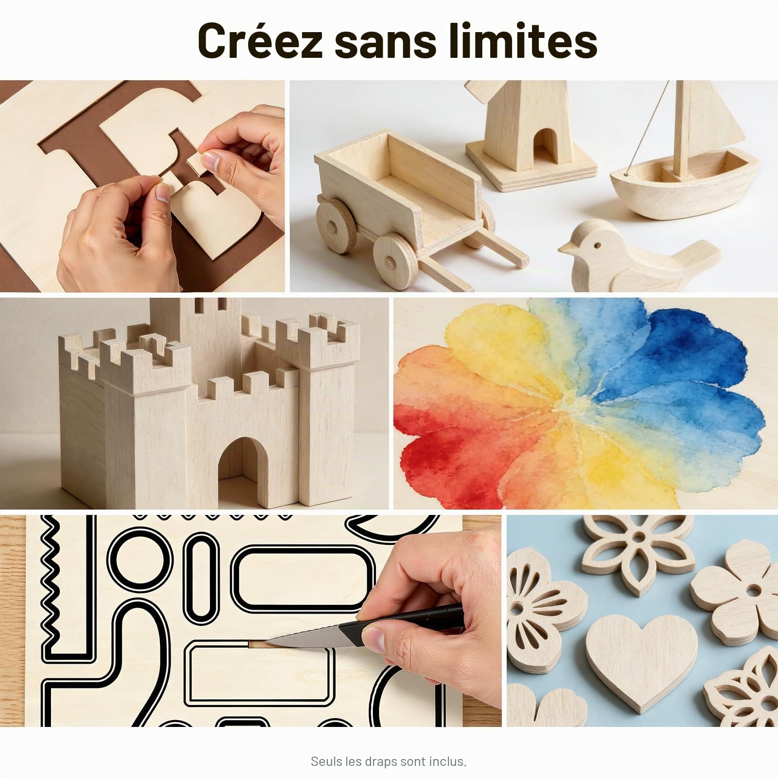 30 PièCes Contreplaqué 3mm - Feuilles De Bois De Tilleul 40 X 40cm - Panneau Feuille DéCoupe Laser - Bois Non Traité - Contreplaqué