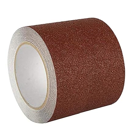 LifeKrafts Anti Skid Tape for Outdoor/Indoor Stairs Steps Floor Ramps Heavy Duty Adhesive Non Slip/Non Skid Tape | Brown 5Mx100MM | Safety Anti Slip tape