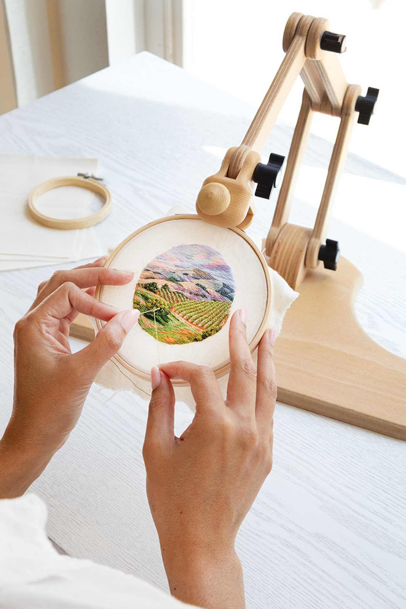 Richly Stitched Landscape Embroidery: Mastering Thread Painted Scenes