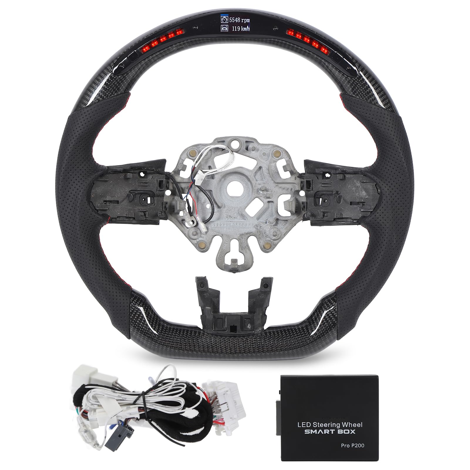 Flat Bottom D Type Racing LED Steering Wheel for S Clubman F54