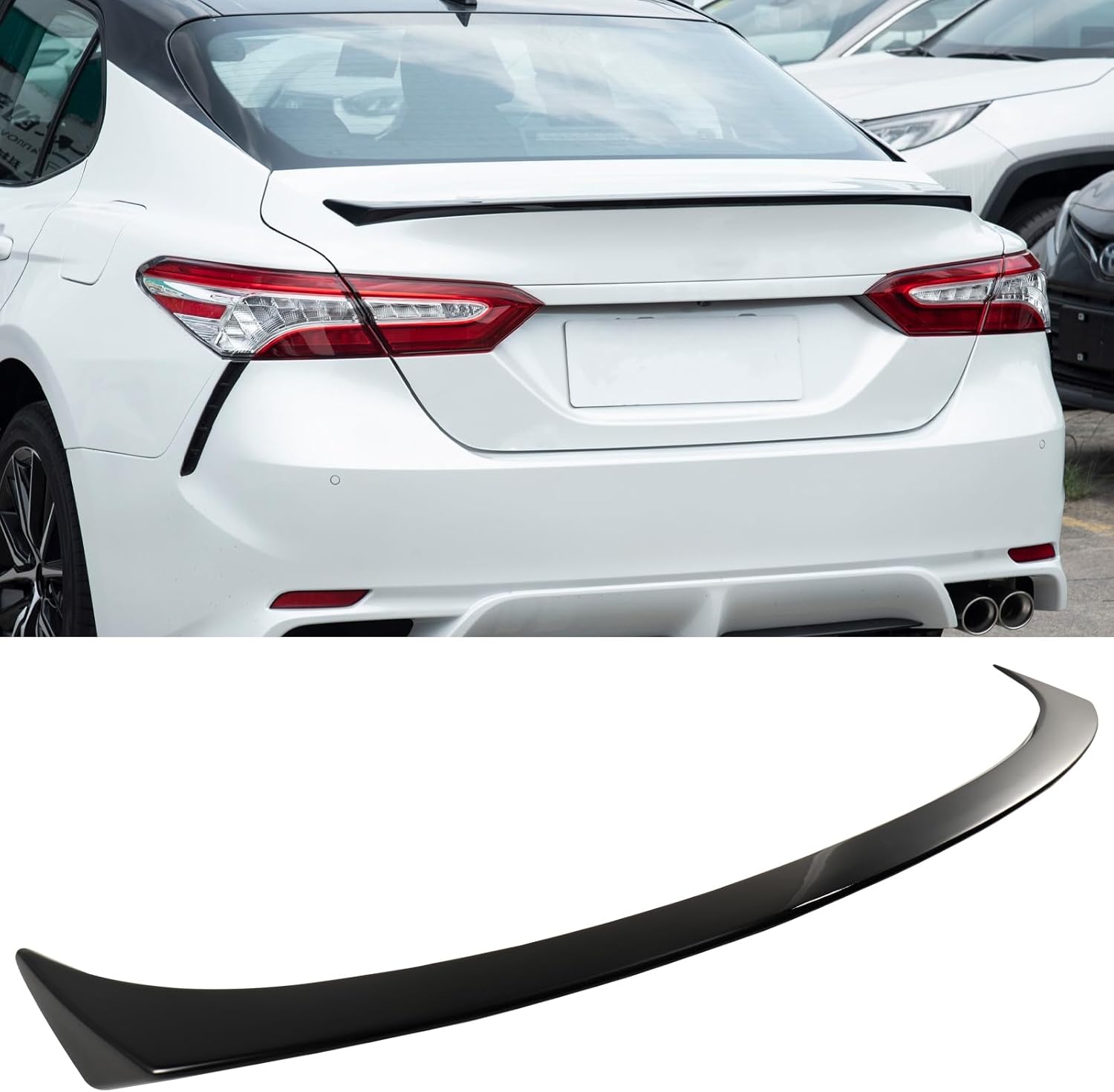 Rear Spoiler Wing Compatible with Toyota Camry SE XSE LE XLE TRD Hybrid M4 Style 2018-2024 Rear Trunk Wing ABS Rear Trunk Lip Wing Spoiler(Gloss Black)