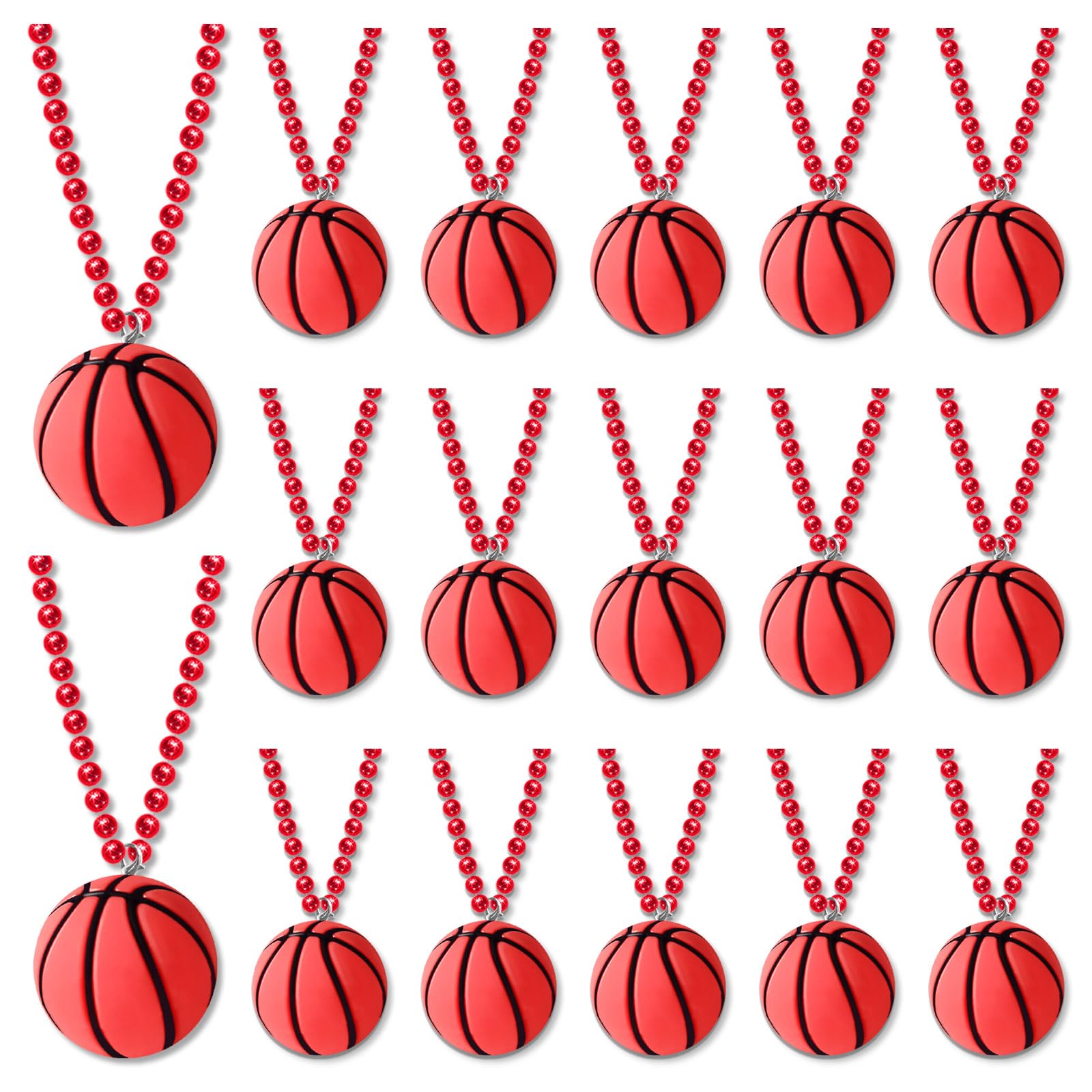 KeeStar 15 Pack Basketball Necklace Party Favors for Sports Themed Baby Shower, Birthday Party Goodie Bag Fillers, School Carnival Rewards, Classroom Prize