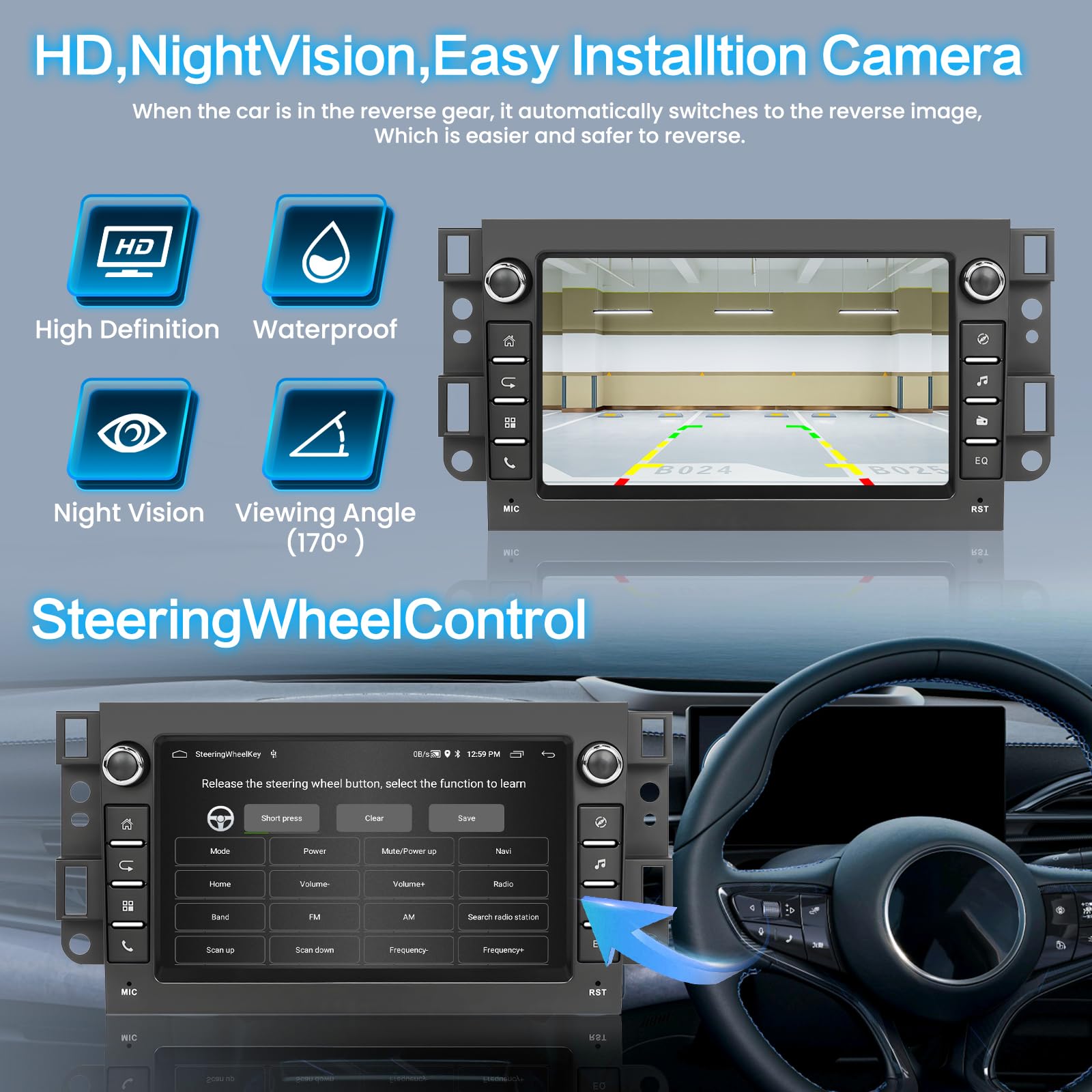 [2G + 64G] Inefala Android 15 radio samochodowe do Chevrolet Epica Tosca Captiva Lova z bezprzewodowym Carplay Android Auto, 9-calowy ekran dotykowy radio z nawigacją GPS WiFi RDS/FM Bluetooth EQ SWC
