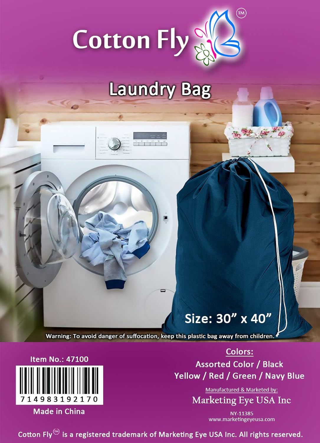 Heavy Duty Large Laundry Bag, Sturdy Fabric May Vary with Drawstring Closure. Ideal Machine Washable Laundry Bags for College, Dorm and Apartment dwellers Assorted Color and Design 12pack