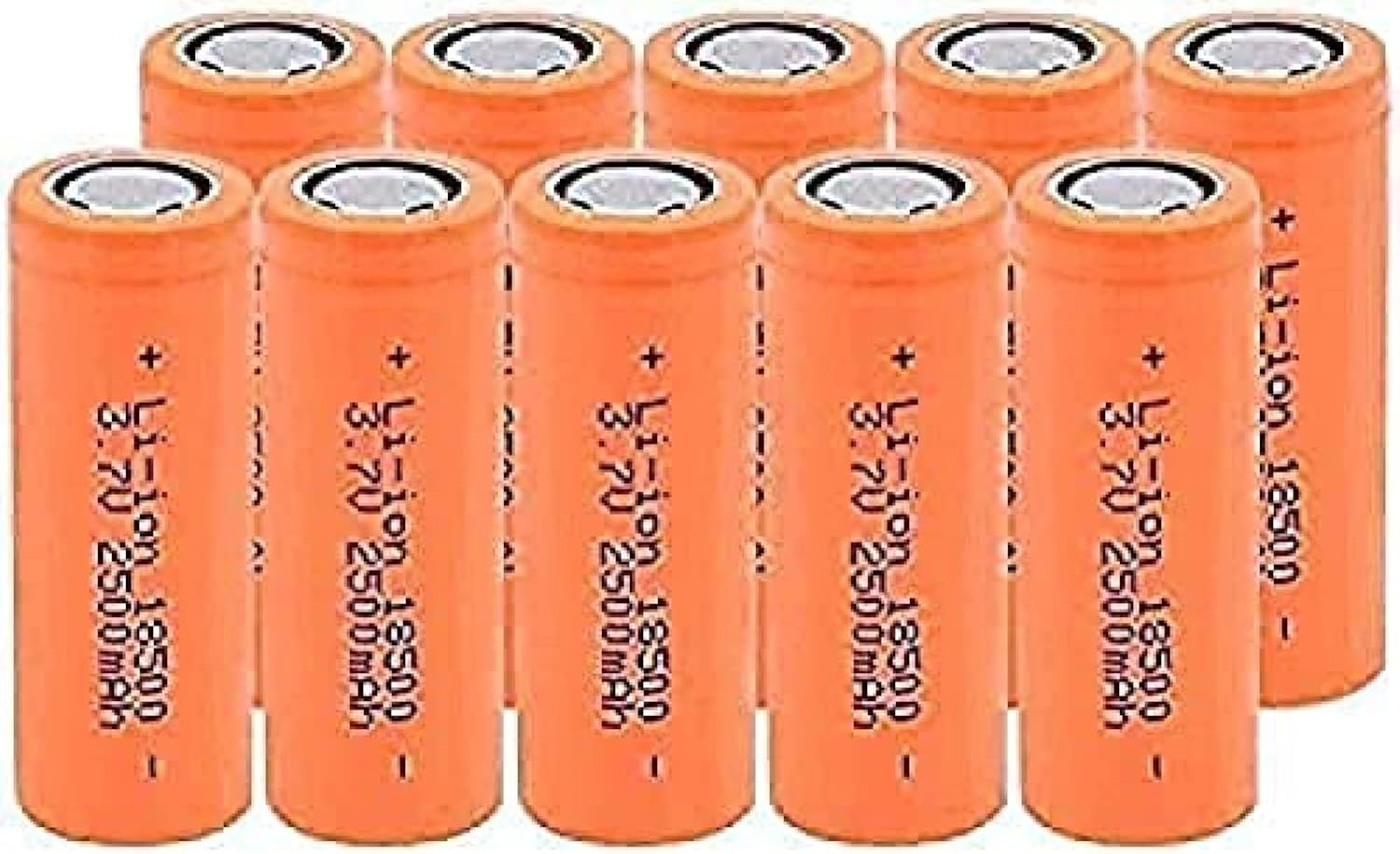 3 7V 18500 2500mAh Lithiumion Ba for Powerto10 Pieces of Lithium