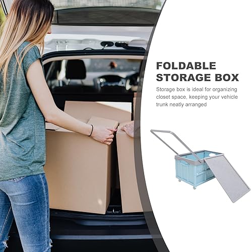 Miniatura 7 de Contenedores de almacenamiento plegables con tapas, cajas plegables de plástico apilables de 30 L, caja de almacenamiento de plástico apilable