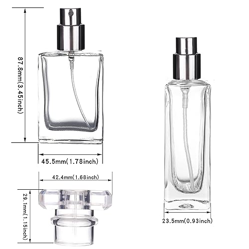 Miniatura 9 de Paquete de 6 botellas de perfume recargables de 1.0fl oz  1 oz, color negro, surtido, botella atomizadora de perfume cuadrada portátil de vidrio