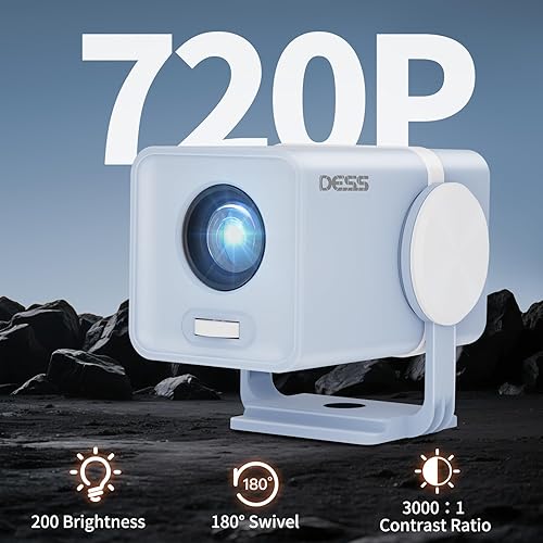 Miniatura 2 de Mini proyector, proyector portátil con wifi y Bluetooth, proyector para exteriores puede ser alimentado por banco de energía, proyector de película