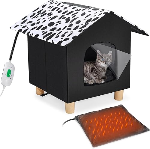 Casas térmicas para gatos al aire libre aisladas en invierno, casa impermeable para gatos totalmente aislada, refugio para gatos salvajes al aire