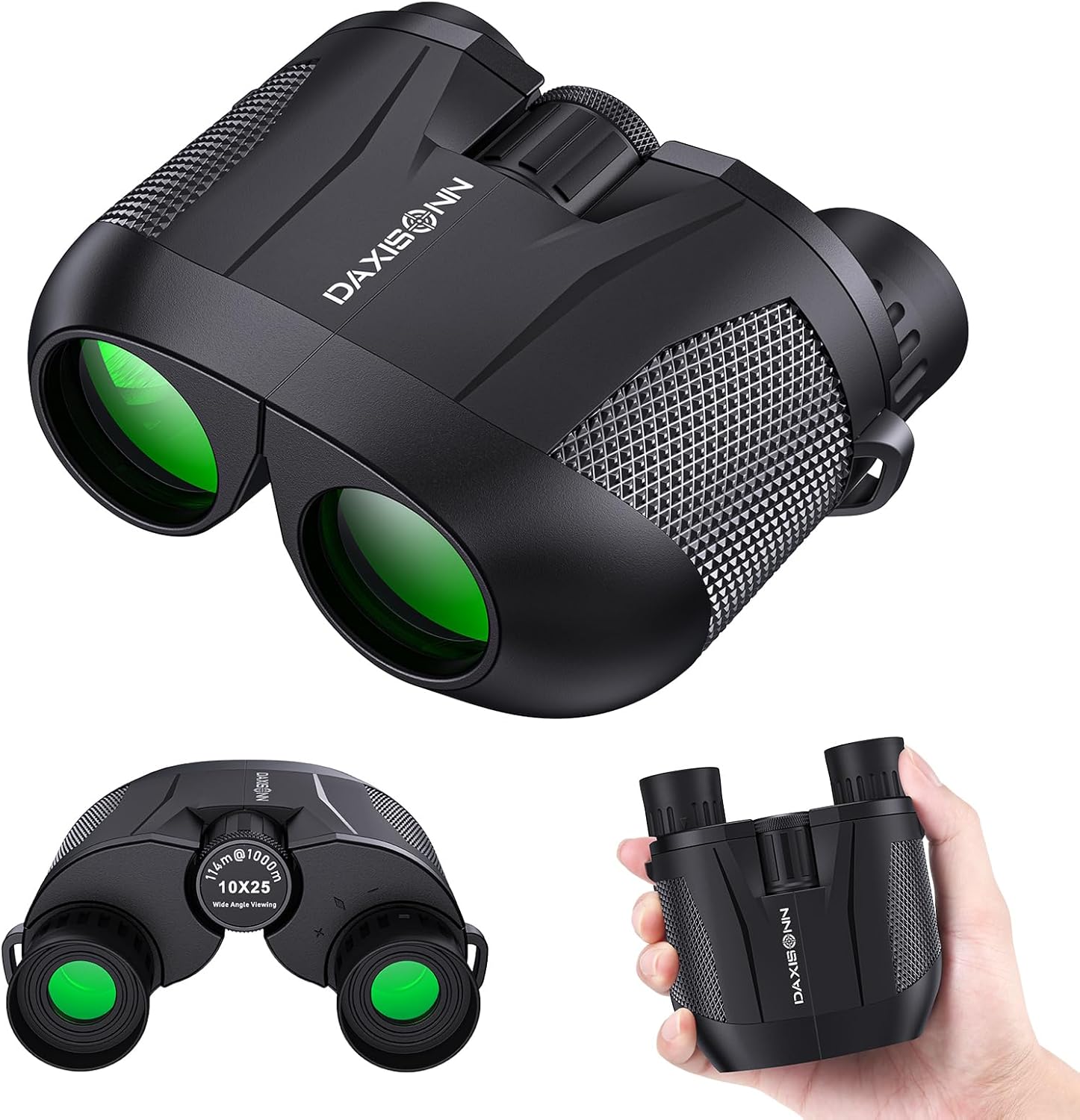 Compact Binoculars for Adults and Kids 10×25 Small Mini Lightweight Pocket Binoculars Easy Focus for Bird Watching Travel Hiking Sightseeing Concert Cruise Ship Football Games