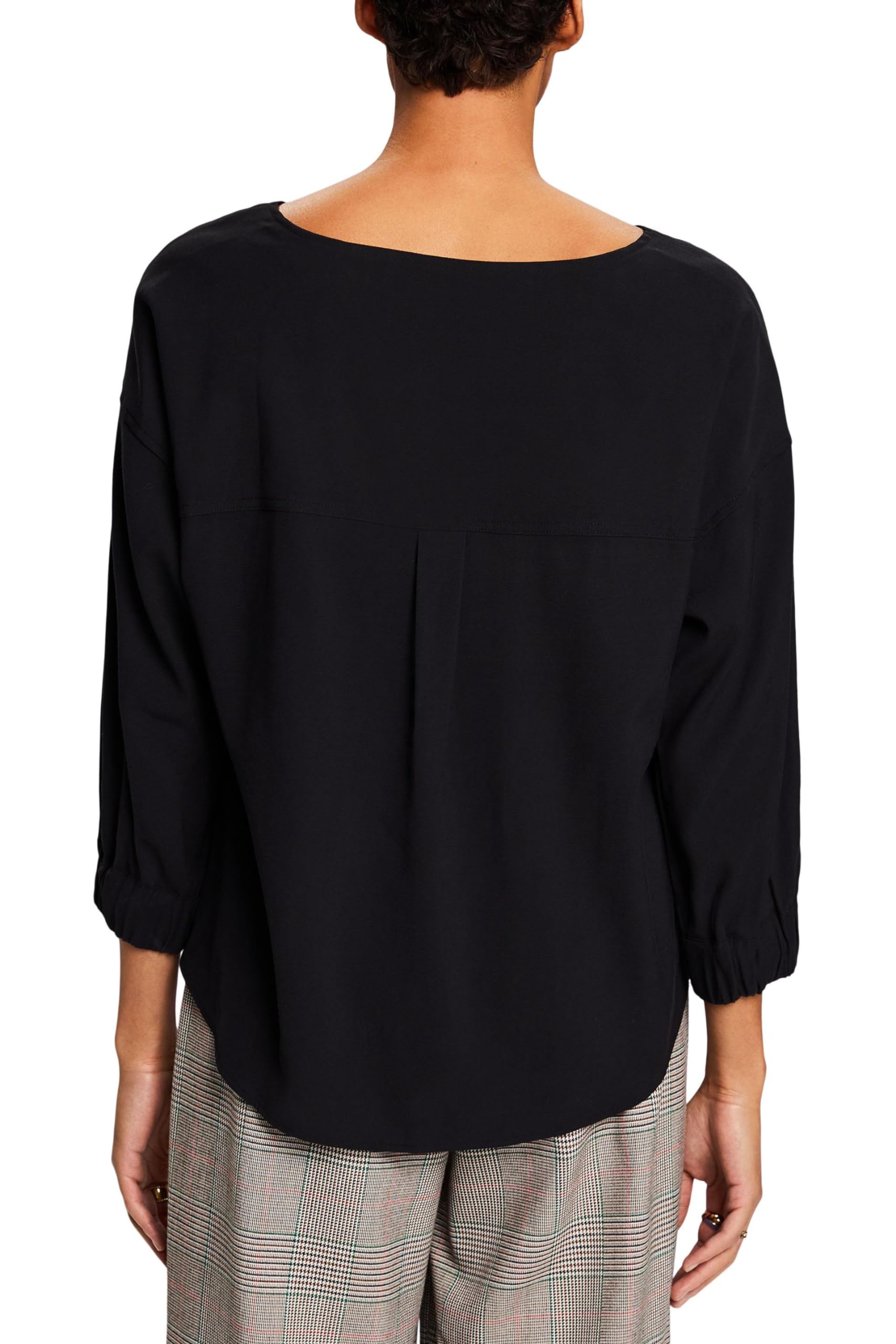 Image secondaire de Blouse Noire Femme ESPRIT avec Col Bateau et Poches