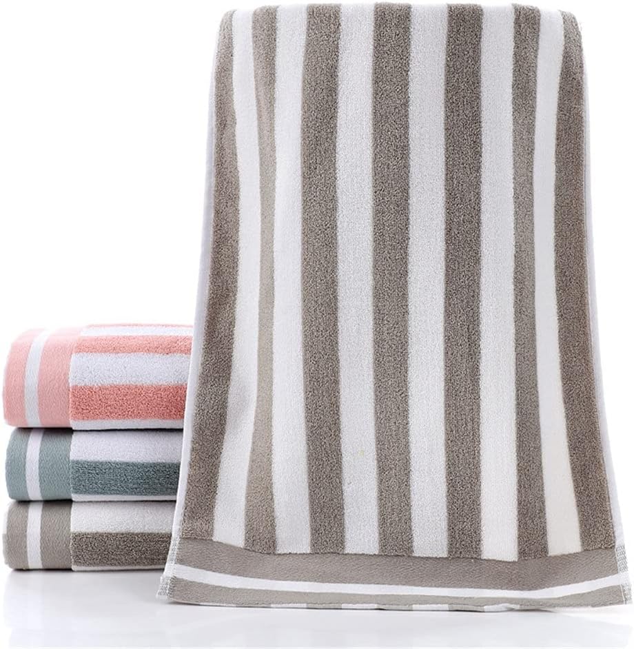 Color Strip Absorbent Towel Plain Face Wash Towel Adult Couple Absorbent Large Face Towel(D)