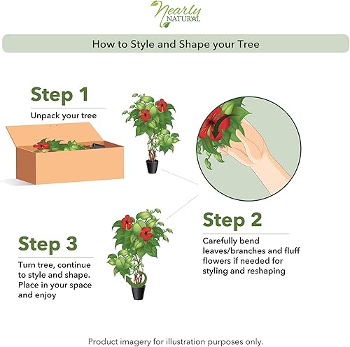 Miniatura 7 de Nearly Natural Árbol artificial de buganvillas de 42 pulgadas