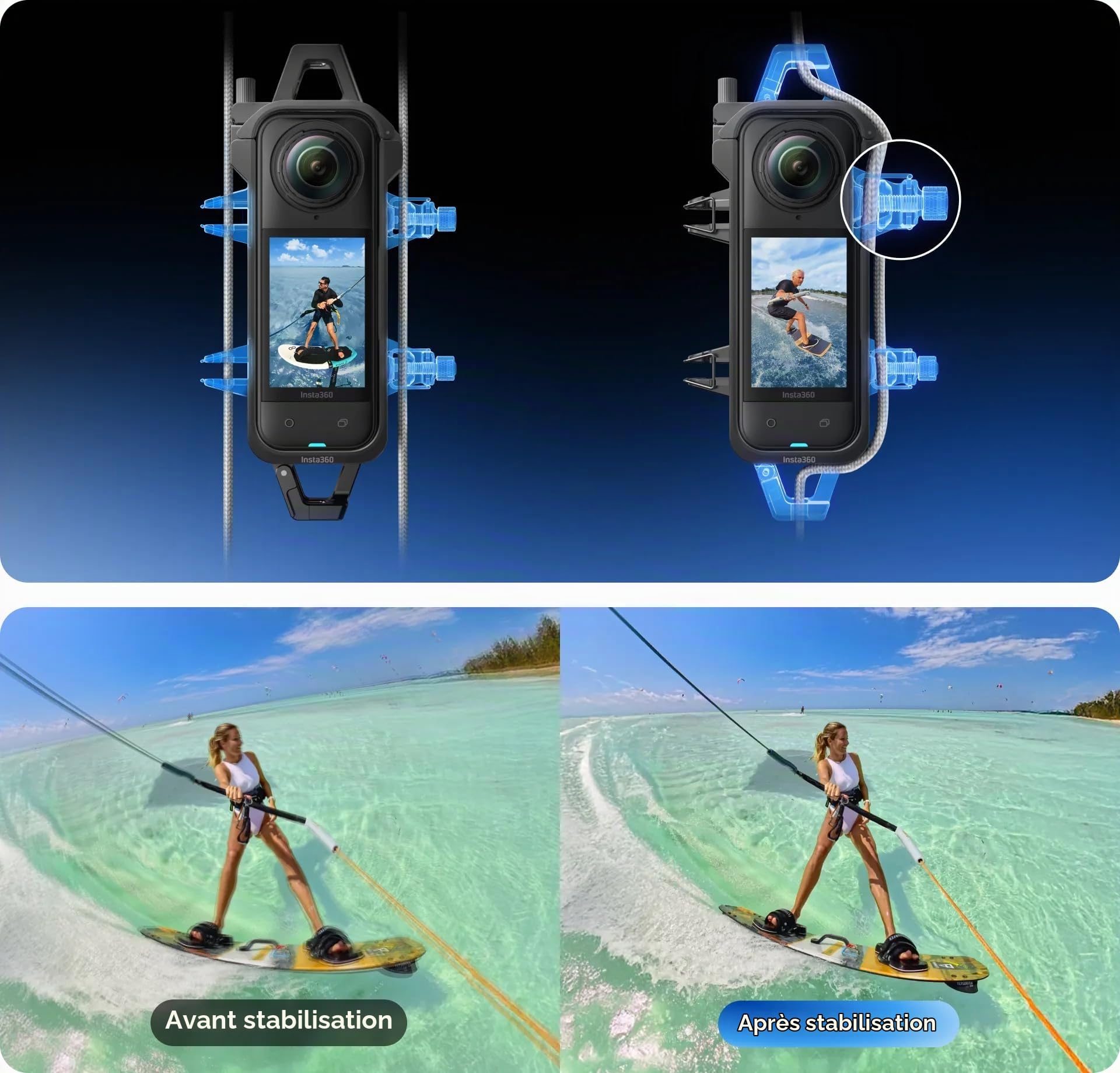 Insta360 Support de Corde pour Sports Nautiques X5