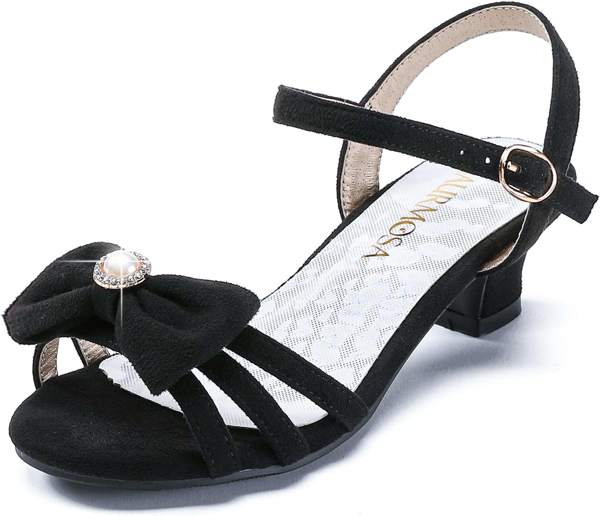 LAURMOSA Girls Sandals Grils Dress Shoes Wedding Party Open Toe Glitter High Heels for Little Big Kids Toddler