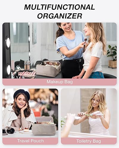 Miniatura 6 de BAGSMART Bolsa de maquillaje, bolsa de cosméticos, gris tranquil