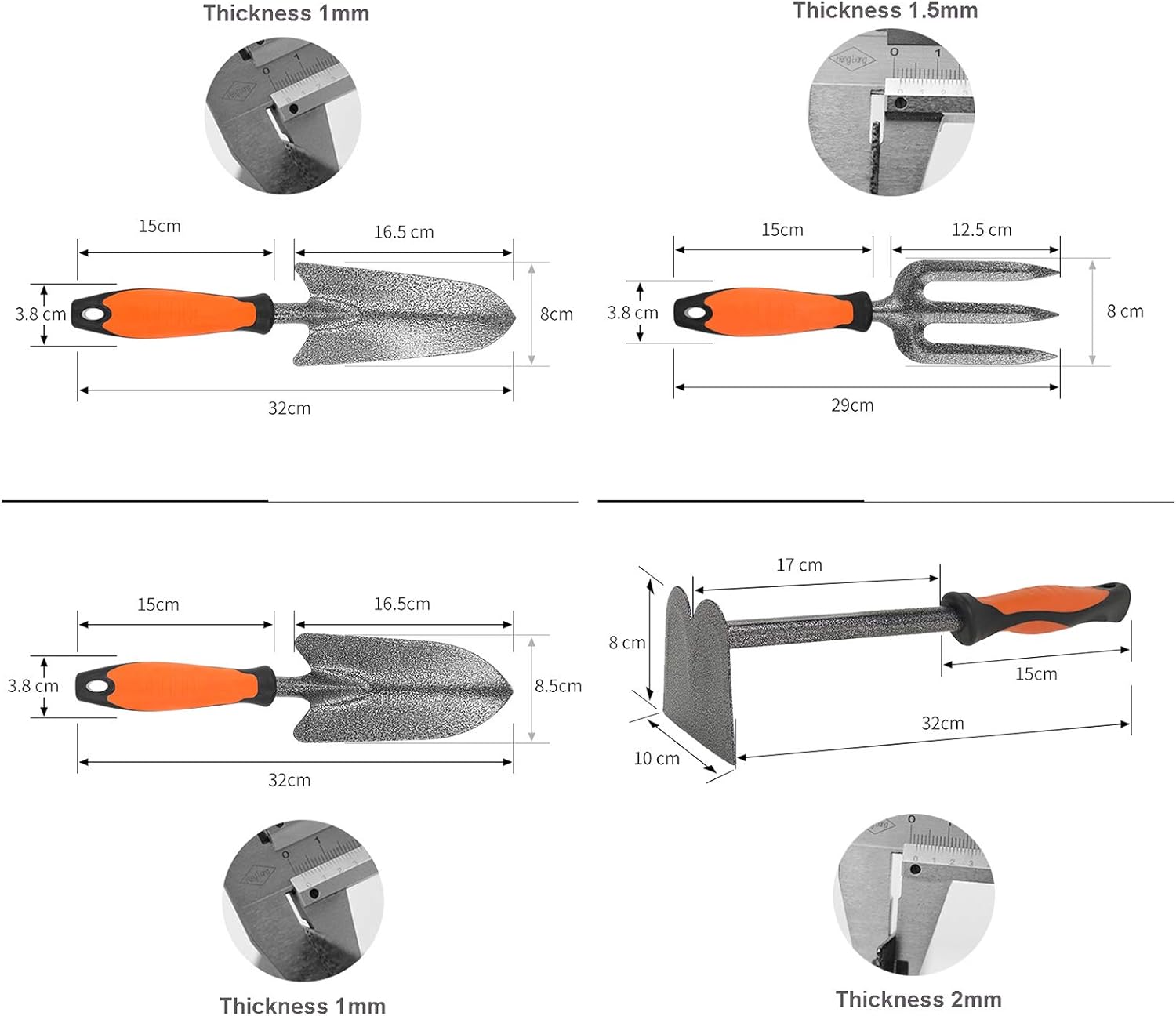 ガーデンツールセット、4個のガーデニングキット、シャベル、ハンド