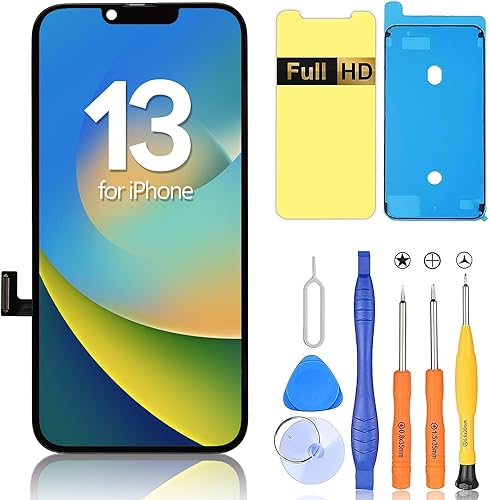 Ayake Reemplazo de pantalla para iPhone 13, pantalla LCD FHD y pantalla táctil digitalizadora de 6.1 pulgadas, identificación facial programable en