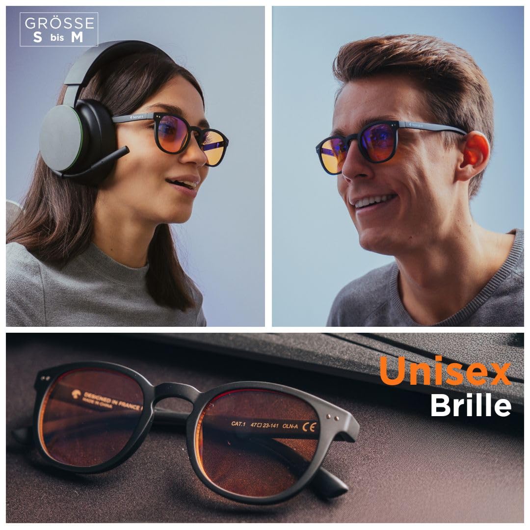 Horus X • Blaulichtfilter Brille Herren Damen | Blue Light Glasses | Gegen Ermüdung & Augenbelastung | Urban V3