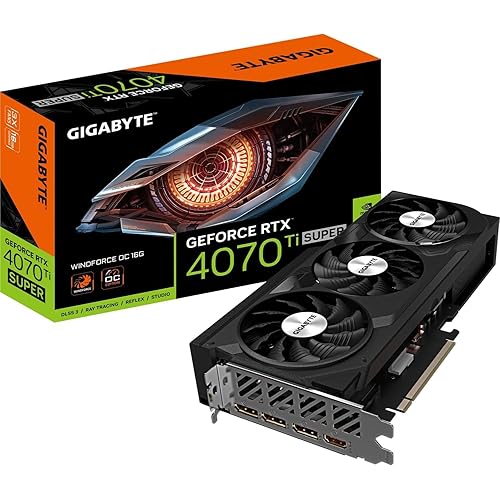 Gigabyte GeForce RTX 4070 Ti Super WINDFORCE OC Graphics Card - 2625MHz Core, 16GB GDDR6X 21000MHz 256-bit Memory, PCI-E 4.0, 3X DP 1.4, 1x HDMI 2.1a, NVIDIA DLSS 3.5, GV-N407TSWF3OC-16GD