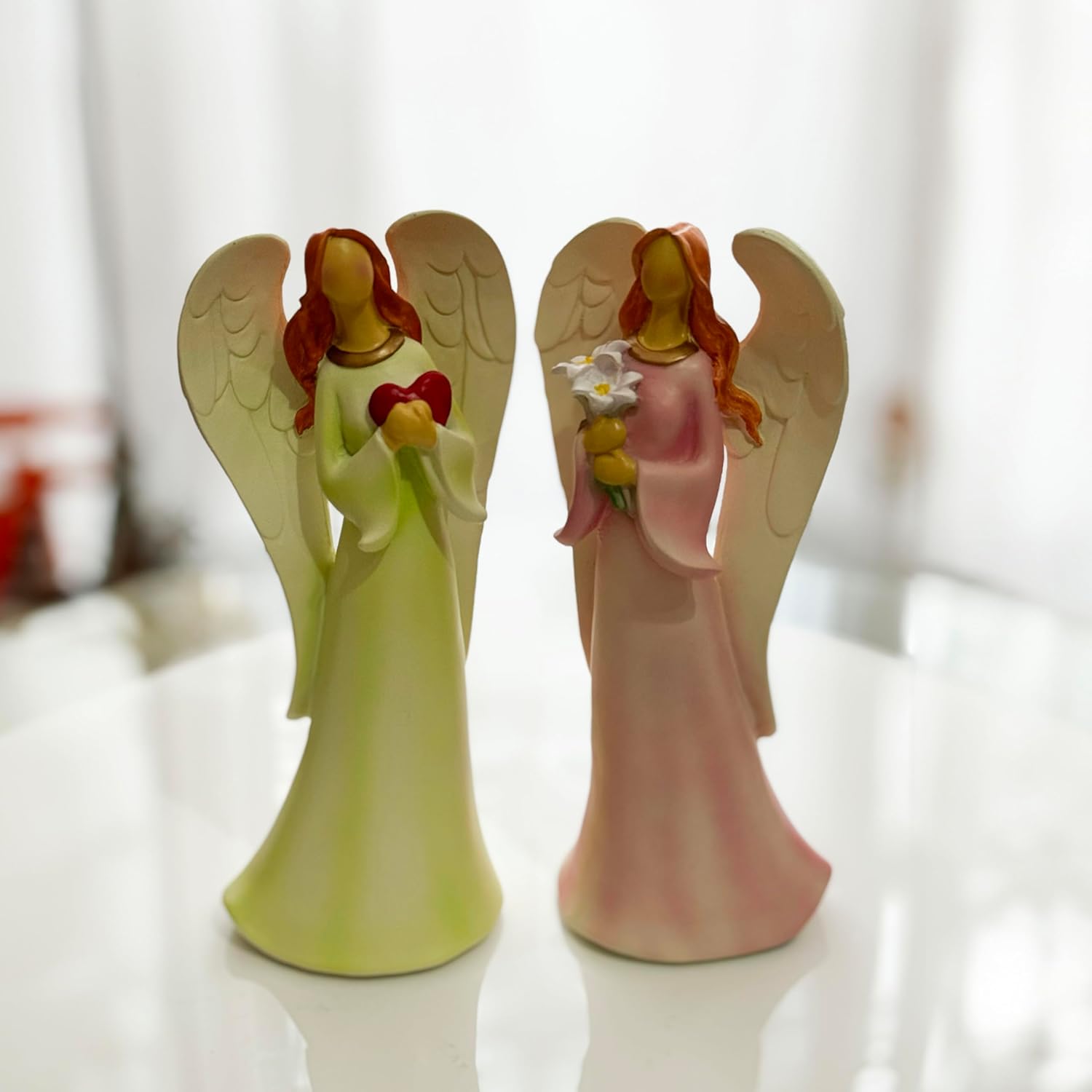 hvfun HandPainted Resin Angel Figurine Sets Home & Kitchen