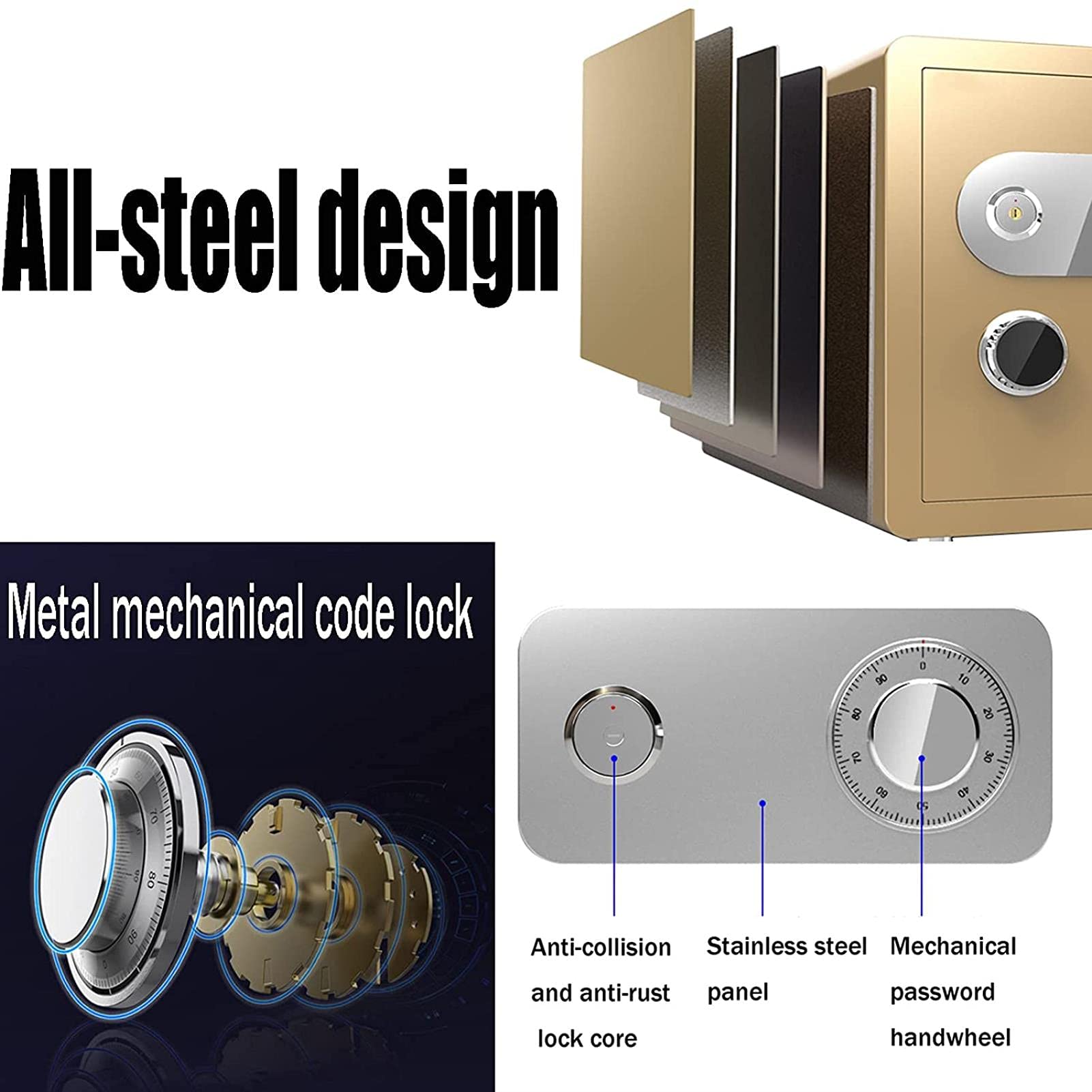Safe Strongbox ognioodporne wodoodporne bezpieczne domowe pudełko do przechowywania antykradzieżowe z małymi prywatnymi drzwiami jest wbudowane w gotówkę biżuteria mechaniczna blokada hasła do