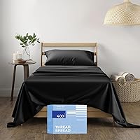 Vista 22 de THREAD SPREAD 100% Sábanas de algodón tamaño Queen - Juego de 4 piezas, 400 hilos, solo sábanas Queen de algodón, suaves, transpirables