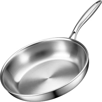Stainless Steel Cookware Set - 10.26-Inch 3-Ply Heavy Duty Kitchen Set, Detachable Handle, Induction Compatible, Oven and Dishwasher Safe for All Cooktops
