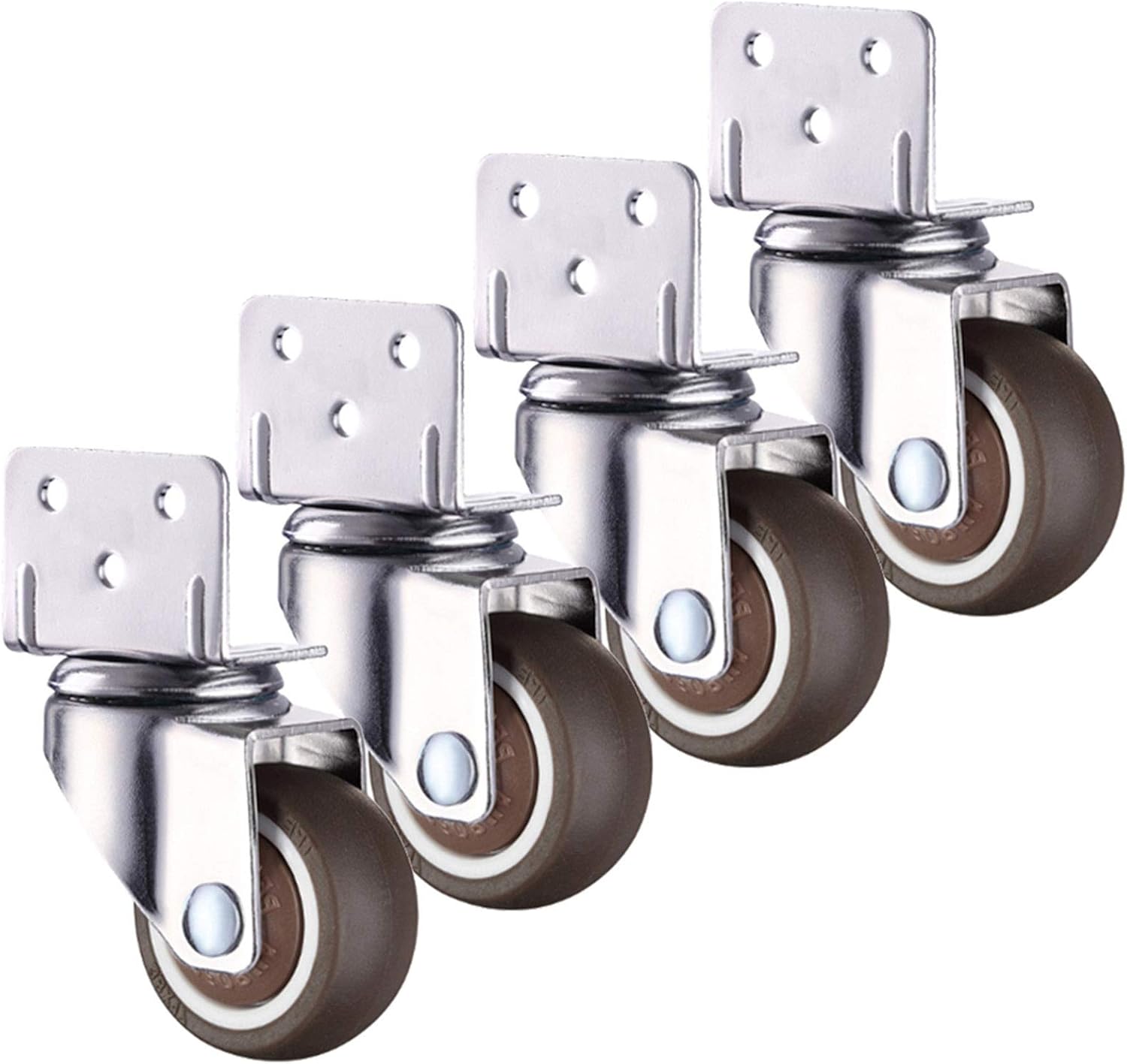 Plate Casters Swivel Casters with Brakes,Furniture Casters,LShaped Brackets,Rubber Casters