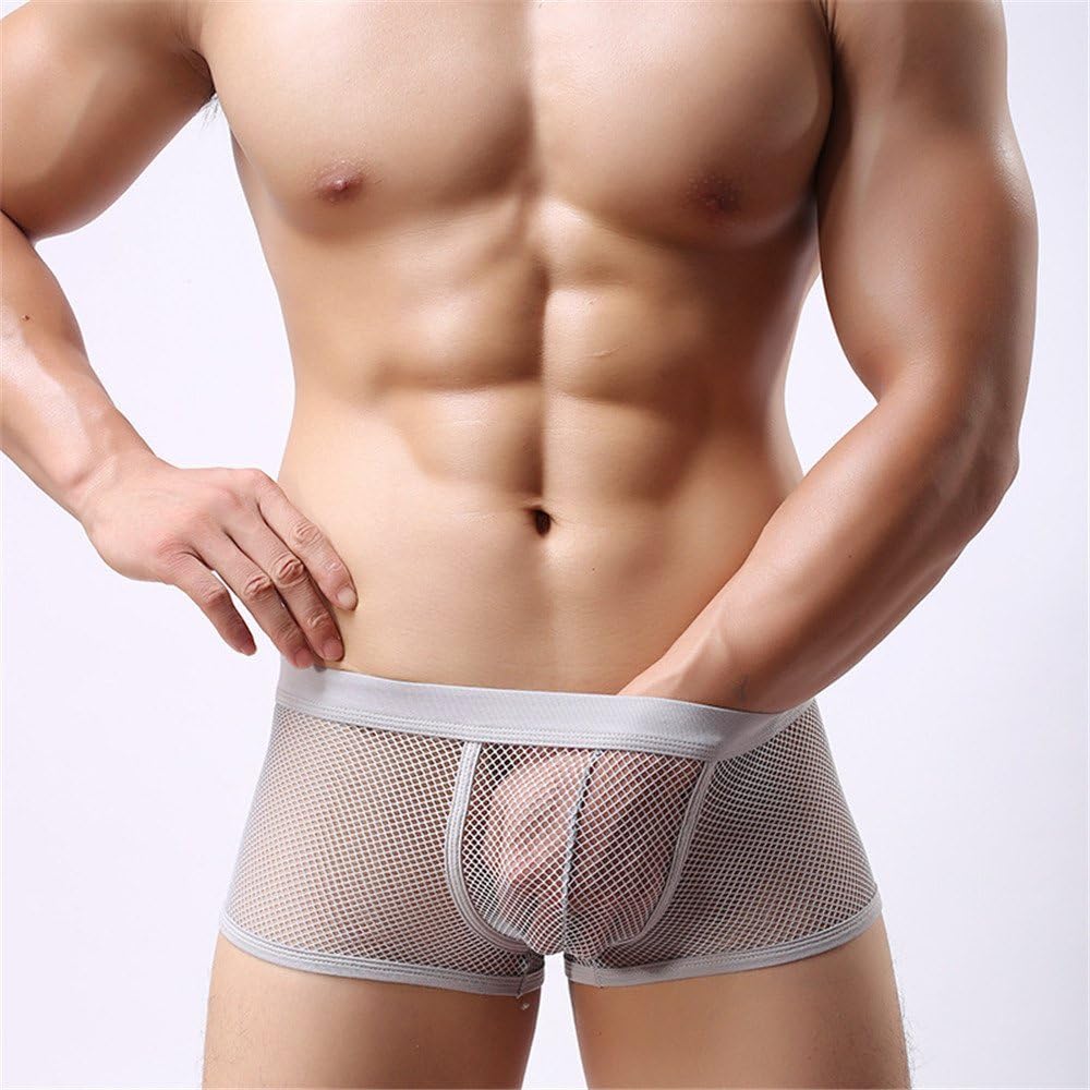 Men are Four Corner Low Waist Underwear Transparent Flat Ice Silk Yarn Breathable Underwear ,Xxl Youth.