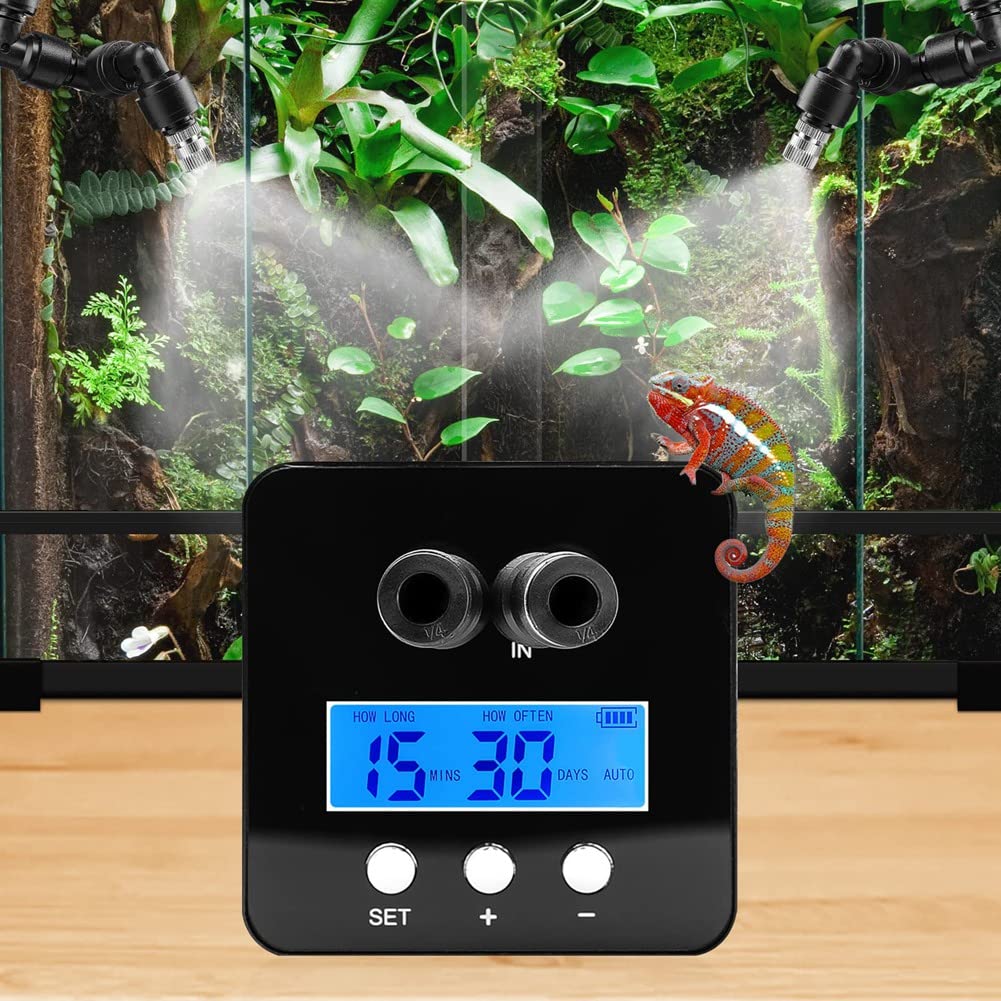 Humidificador de , de humidificación para terrarios de , nebulizador automático con temporizador, boquillas de pulverización de 360°