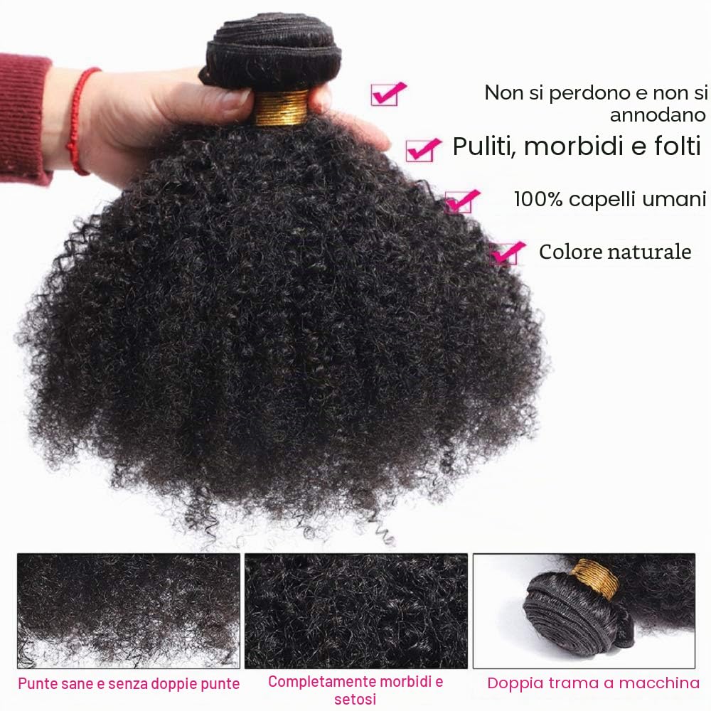 TNICE Tessitura Brasiļiana Afro Kinky Curly Hair Capelli Umani Meche Vergine Naturale 3 Bundle Colore Naturale