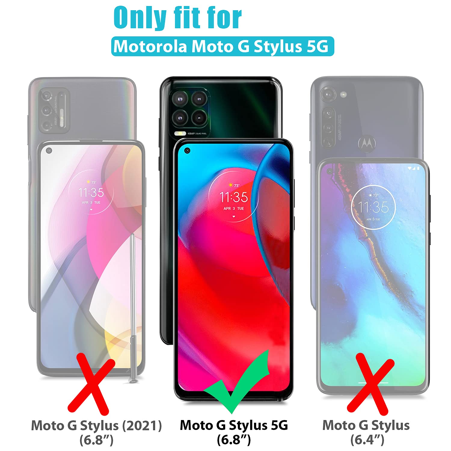 Moonshield Lot de 2 + 3 protecteurs d'écran en verre trempé pour Moto G Stylus 5G avec 3 lots de lentilles d'appareil photo, Proetctor, HD transparent antiespion, résistance aux rayures et aux
