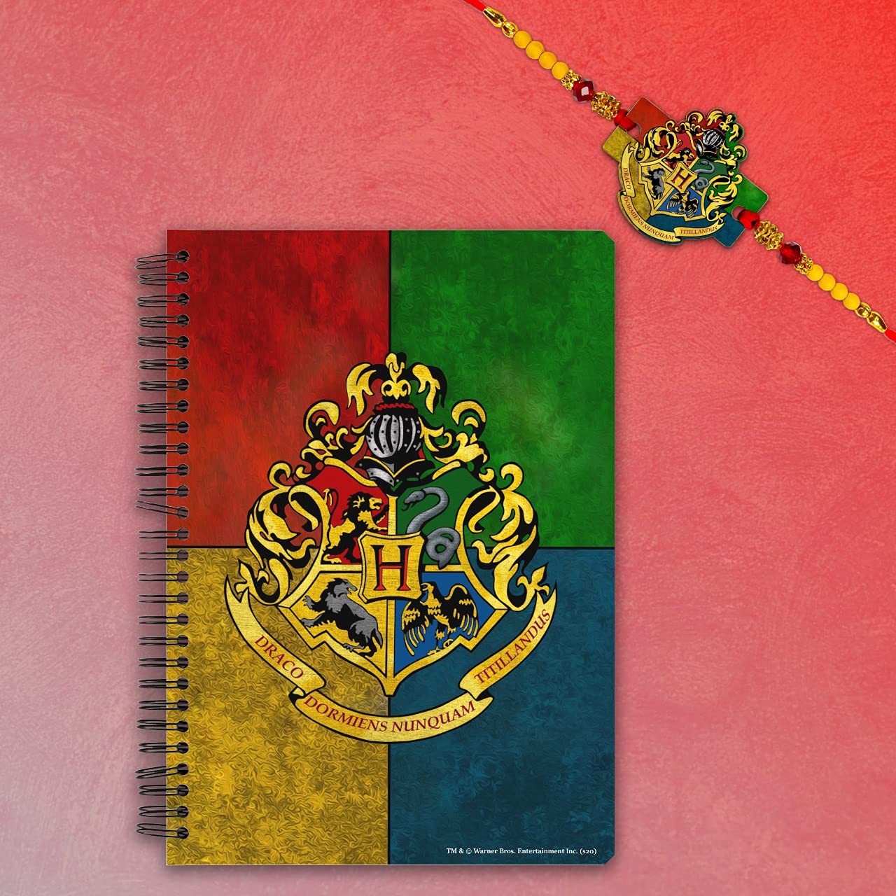 MC SID RAZZ - Harry Potter House Crest Multicolor Designer Rakhi Combo With - Officially Licensed by Warner Bros USA (House crest notebook with rakhi) 2