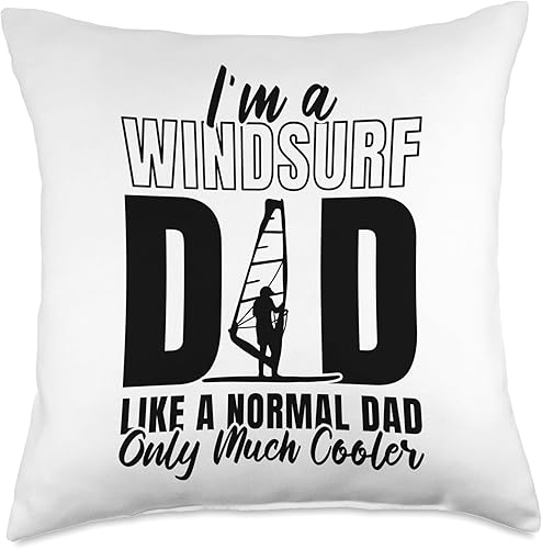 Miniatura 4 de I'm A Windsurf Like A Normal Dad Only Much Cooler Throw Pillow, 16x16, Multicolor
