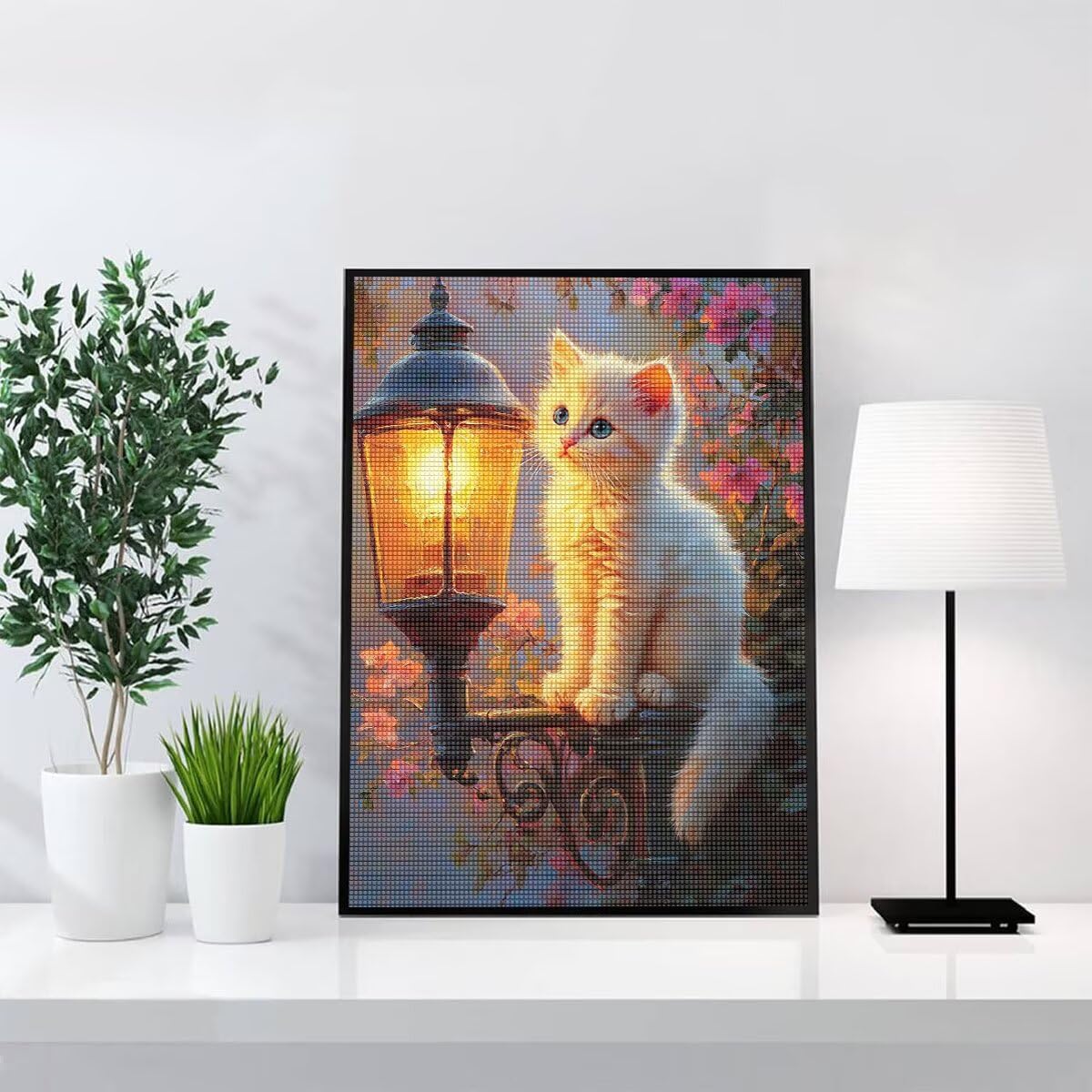 Diamond Painting Kit Completo, Diamond Painting Gatto, 5D Quadrato Pittura Diamante Kit Manualidades Adultos DIY Diamantini Crystal Art Disegni Ricamo Punto Croce Artigianale, 80x100cm Animale j0-705