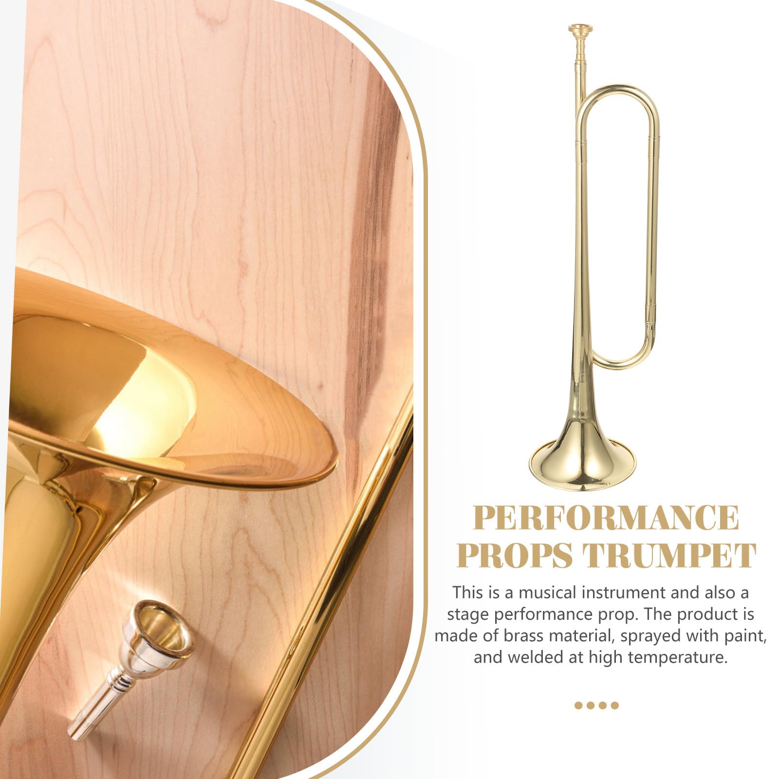 Tromba per Studenti Design Creativo e Decorazione Artistica Strumento Musicale in Ottone Dorato in Si Bemolle per Banda e Palcoscenico