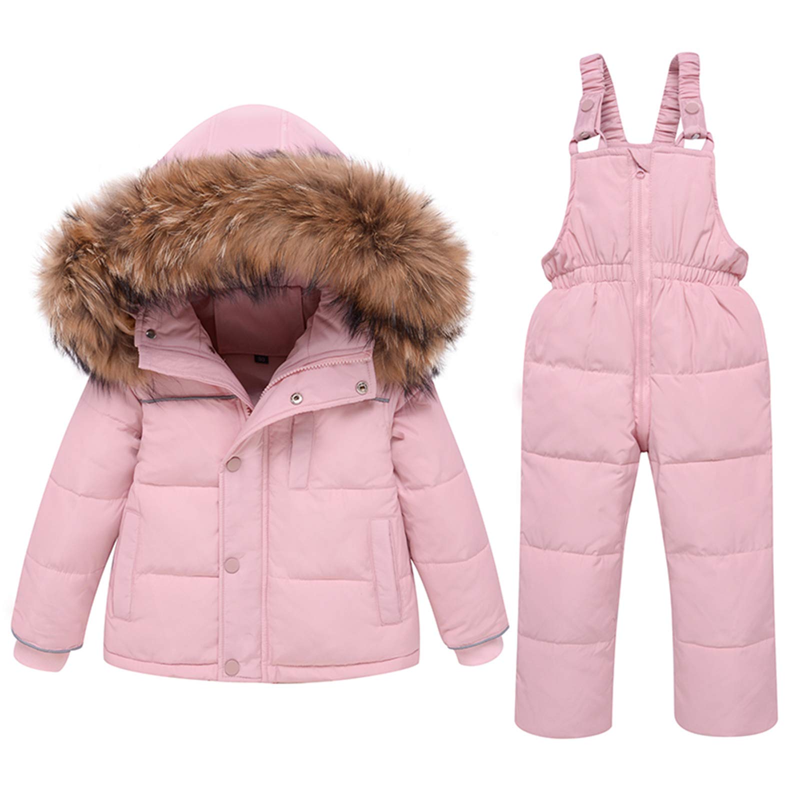amropi Traje de Nieve Niña Niño Chaqueta con Capucha + Pantalones 2 Piezas Invierno Conjunto de Esquí por 1-5 años