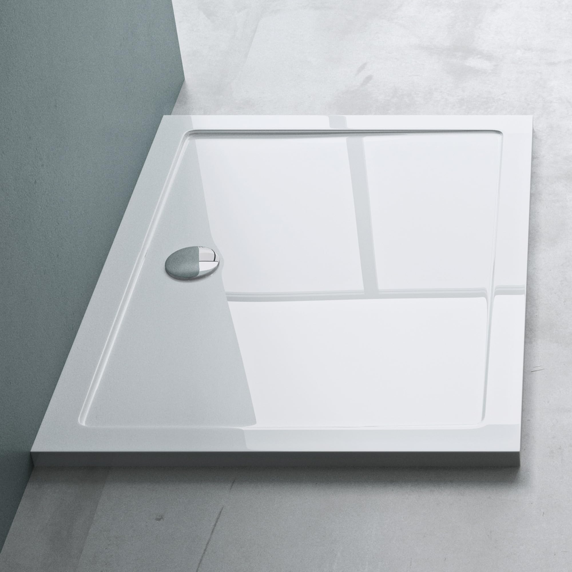 Mai & Mai Plato de Ducha 90x120x4 cm – Acrílico Blanco Rectangular, Antideslizante y Resistente, Instalación a Ras de Suelo o Sobresuelo Faro2