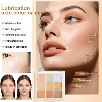 Colour Corrector Palette, Full Coverage Color Correcting Concealer, Long Lasting Waterproof Creamy Concealer Face Makeup for Dark Circles Blemishes Redness Scars Contour
