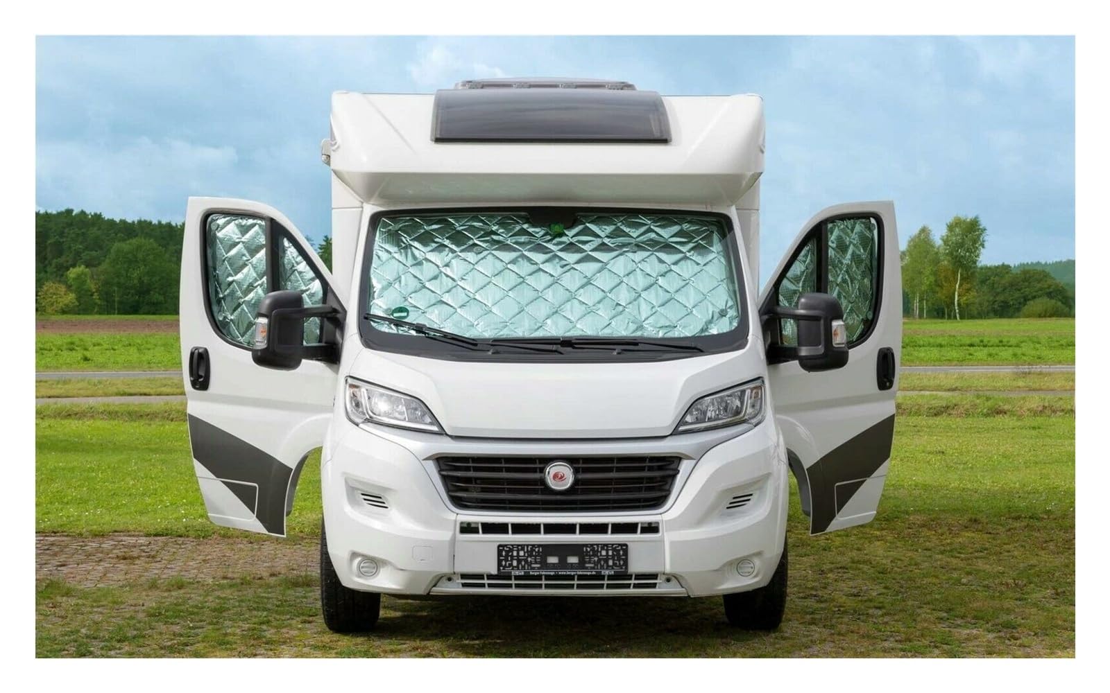 7-warstwowa izolacja termiczna, osłona przedniej szyby, wewnętrzna osłona przeciwsłoneczna do Fiata Ducato 2006-2022, do Peugeot Boxer, do Citroen Relay, ochrona przed ciepłem i zimnem do kampera i