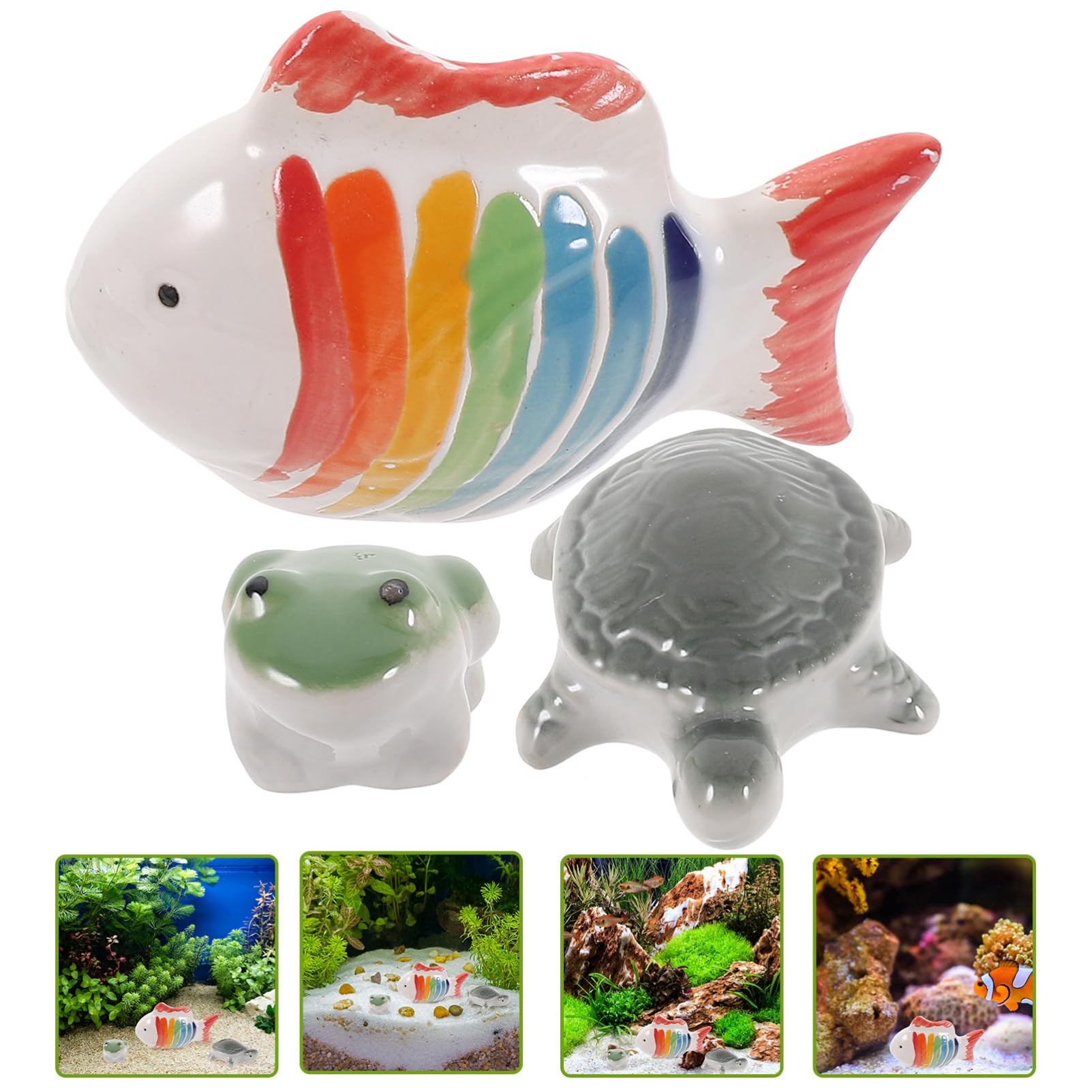 BESPORTBLE 4 Sätze Aquarium Fisch Tank Qualle Schwimmbad Künstlich Panzer Schwimmende Aquarientiere Dekorative Aquarientiere Schwimmende Dekore Für Aquarien Keramik 3 Stücke * 4