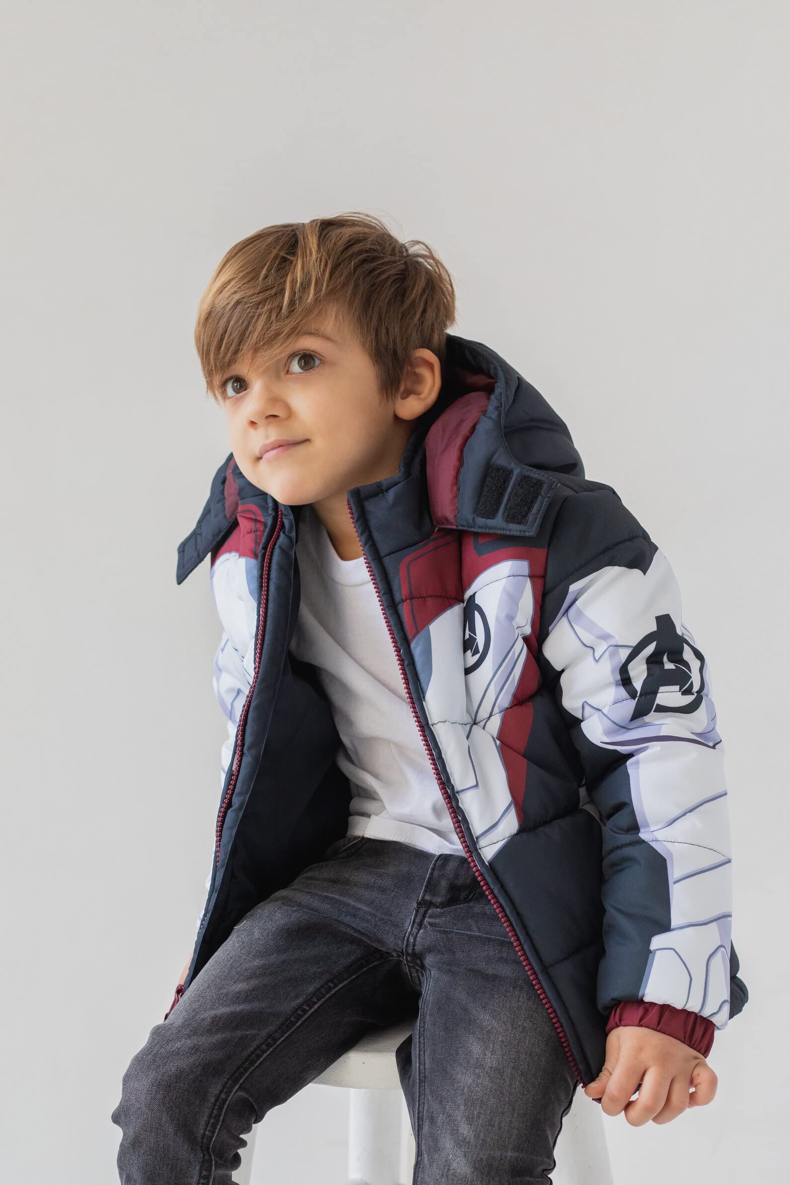 Marvel Piumino con cappuccio e cerniera per bambini