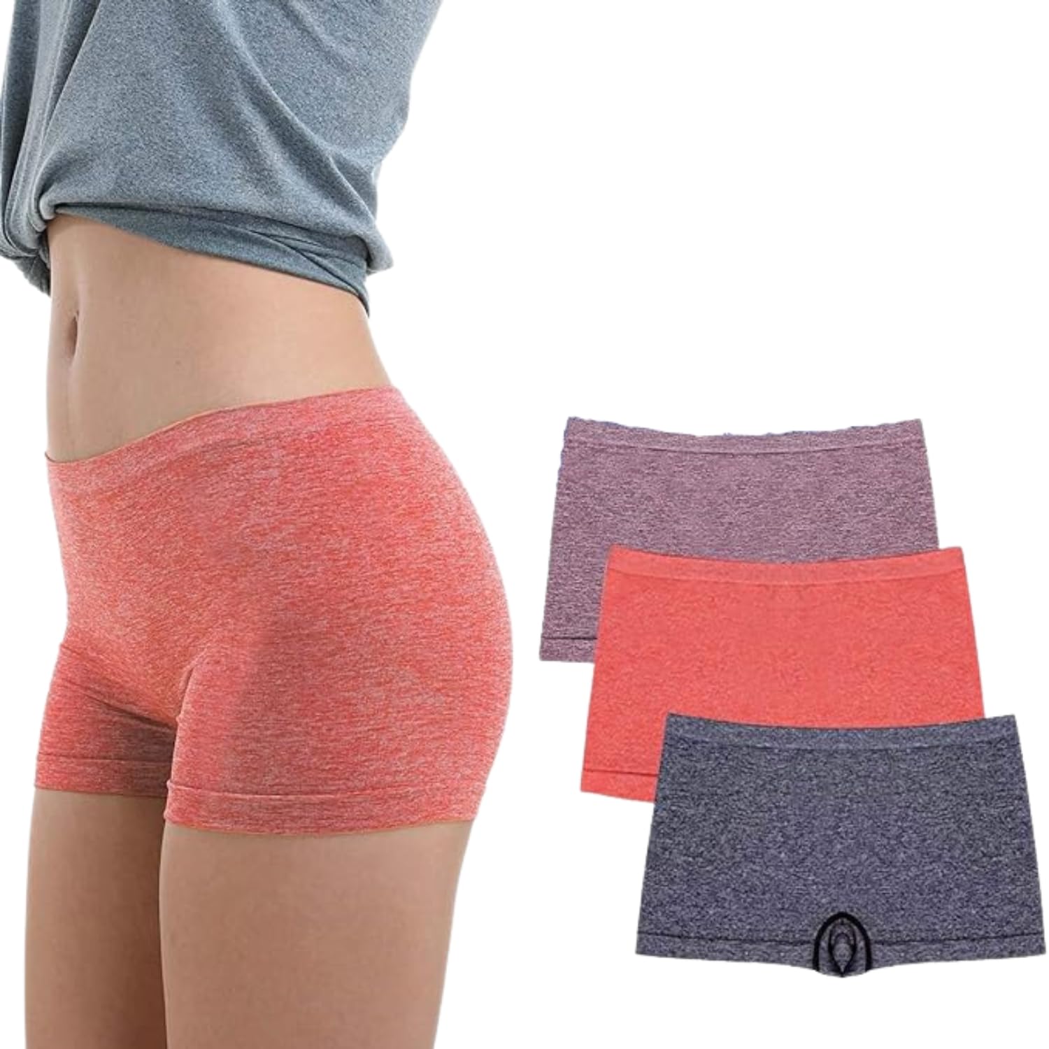 f fashiol.com Fashiol Women's Melange Boyshorts Full Coverage Undershorts Brief Panties Panty Underwear - Pack of 3-picture-42